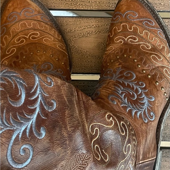Old Gringo Brown and Blue Embroidered Boots - Picture 8 of 9